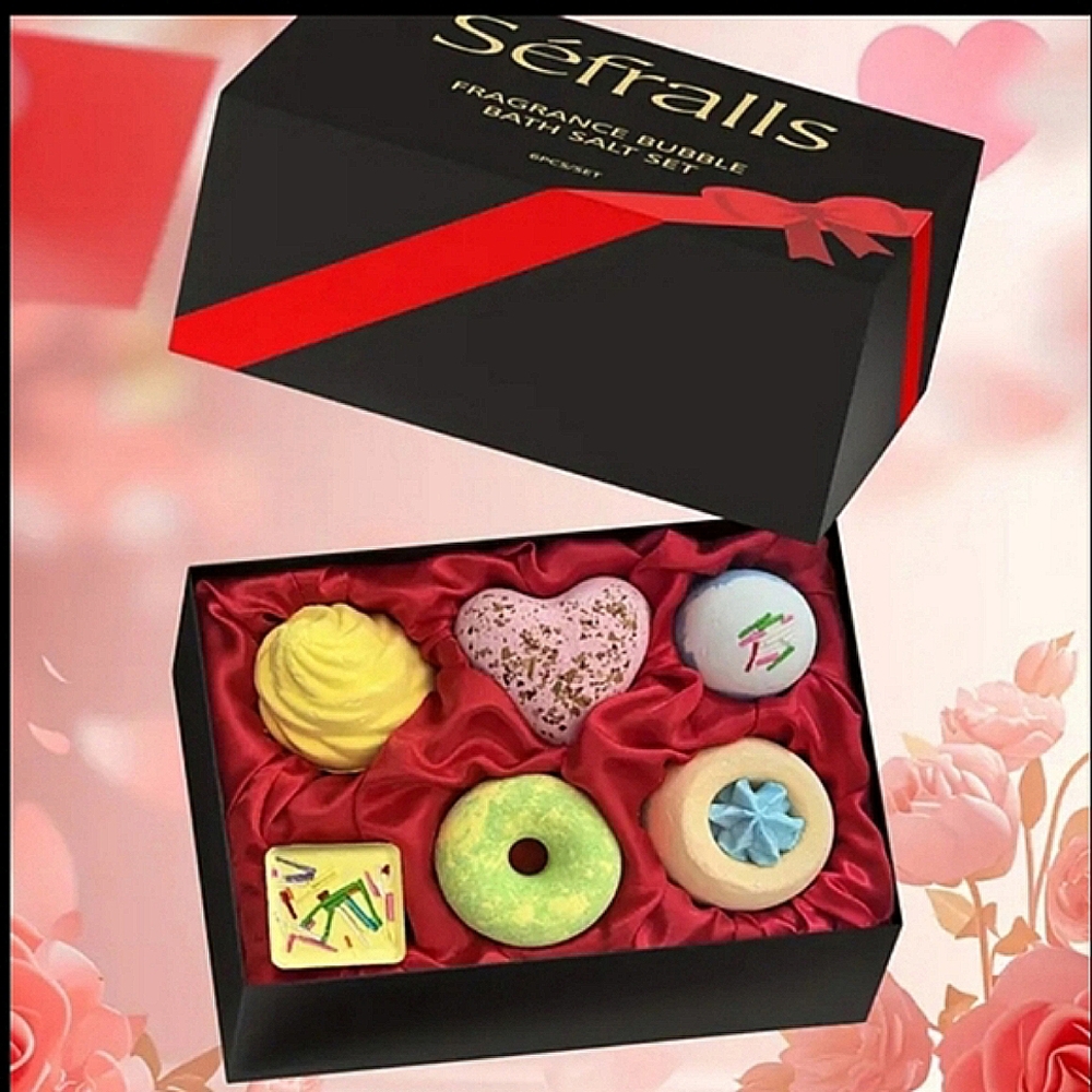 🆕️SCENTED DESSERT BATH BOMB/ BUBBLE BATH 6 PIECE GIFT BOX SET Y2K SPA BATH - Picture 2 of 10